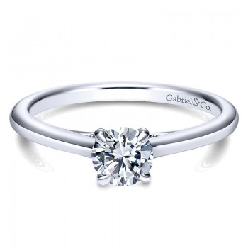 Engagement Ring 14k White Gold Solitaire
