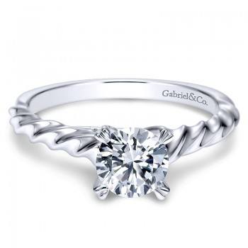 Engagement Ring 14k White Gold Solitaire