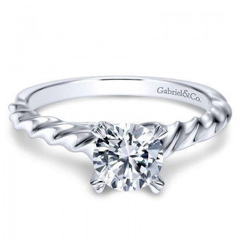 Engagement Ring 14k White Gold Solitaire
