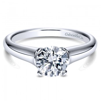 Engagement Ring 14k White Gold Solitaire