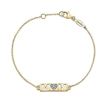 14k Yellow Gold Diamond Chain Bracelet