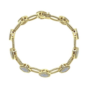14k Yellow Gold Diamond Tennis Bracelet