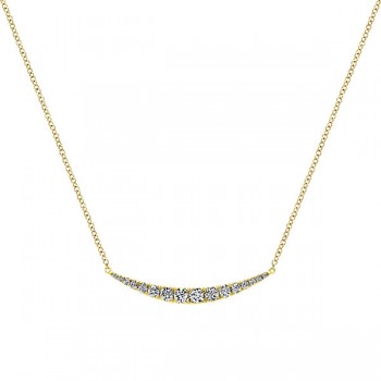 14k Yellow Gold Diamond Bar Necklace