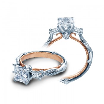 Verragio Three Stone Pave Twist Diamond Engagement Ring