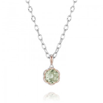 Tacori Seafoam Mint Pave Pink Crescent Pendant
