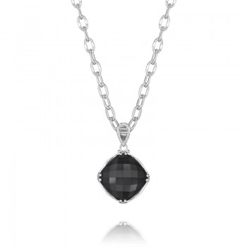 Cushion Cut Gem Pendant featuring Black Onyx