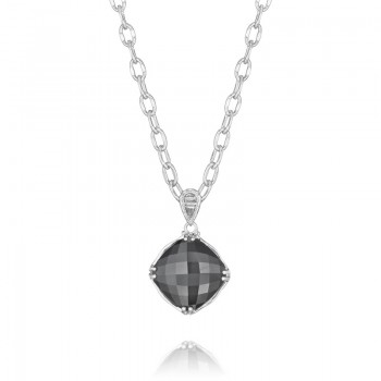 Cushion Cut Gem Pendant featuring Hematite