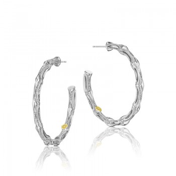Tacori Classic Rock Bold Silver Crescent Hoop Earring