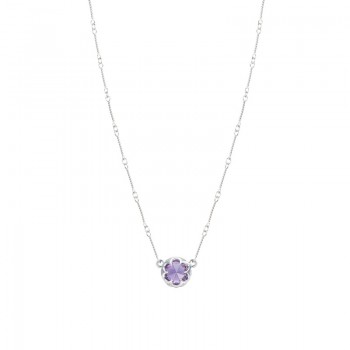 Station Link Necklace featuring Amethyst