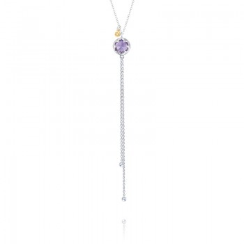 Petite Lariat Necklace featuring Amethyst