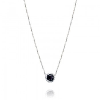 Crescent Station Necklace featuring Onyx
