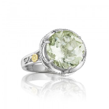 Crescent Gem Ring featuring Prasiolite Quartz
