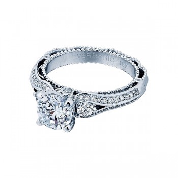 Verragio Three Stone Pave Diamond Engagement Ring
