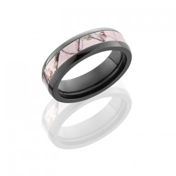 Lashbrook Zirconium 6mm Domed Band With 3mm Of Pink Realtree Ap Camo  ZCAMO6D13/PINKRTAP