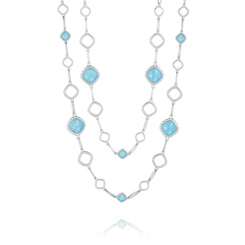 Tacori Barbados Blue Double Cascading Gem Link Necklace All